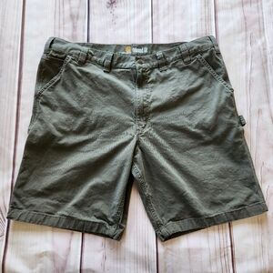 Carhartt Rugged Flex Relaxed Fit Canvas Utility Work Short Olive, Men's Size 44